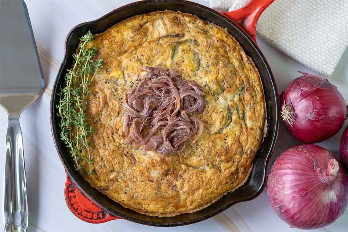 Frittata Recipe with Red Onions
