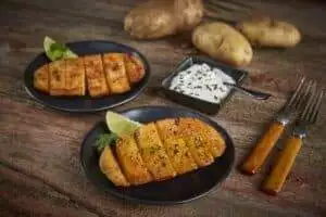 Scored Russet Potatoes