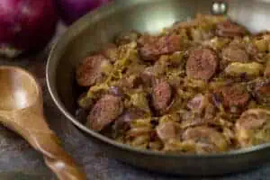 Kielbasa & Red Onion Skillet