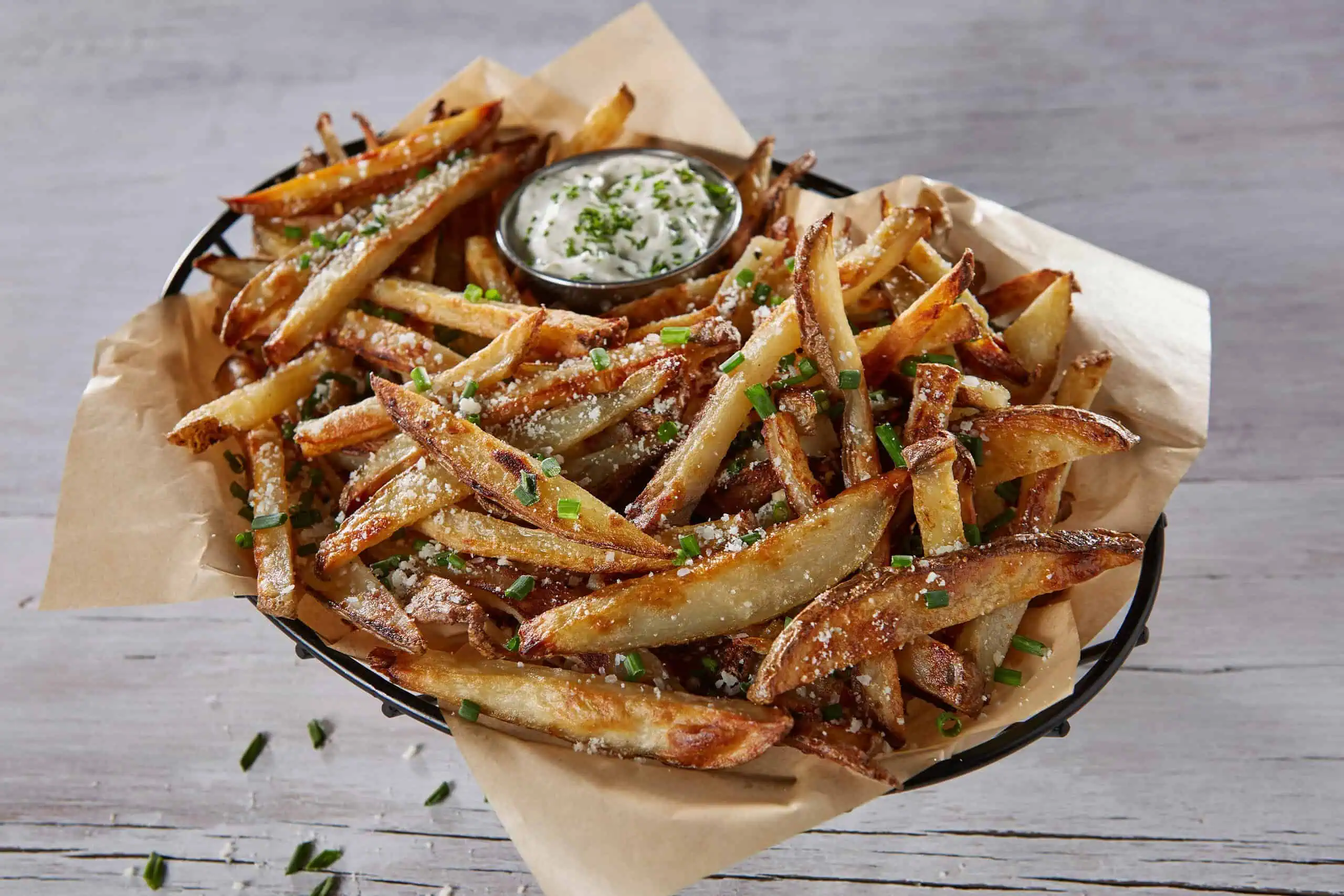 Garlic-Chive Baked Homemade French Fries