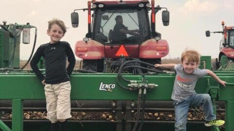 Hi-Land Potato Inc kids on farm equipment 2
